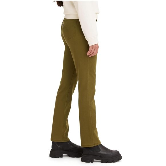 Levi's Women's Classic Straight Jeans Dark Olive Twill Size 16 Regular - Picture 5 of 8